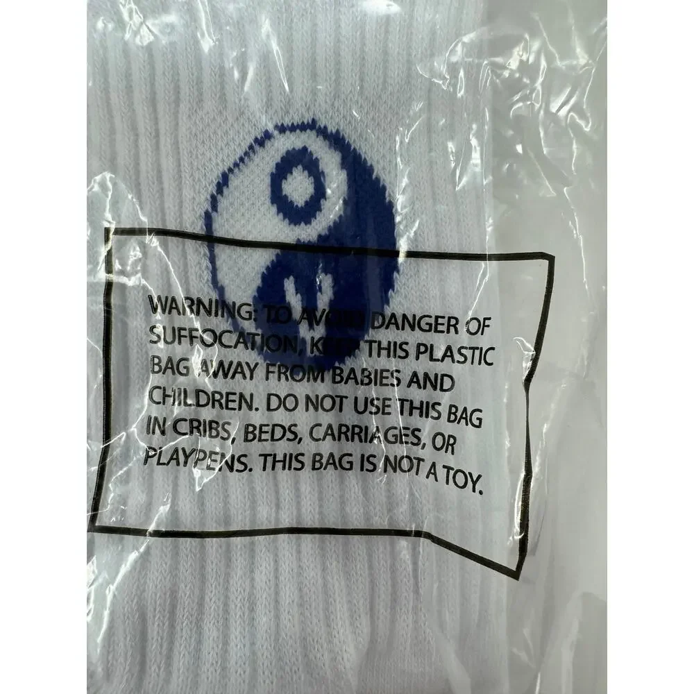 Outdoor Voices Graphic Crew Socks White Ying‎ Yang Size S M Women 7-9.5 Athletic